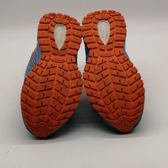 Ubfen Unisex Kids Lace Up Sneaker Blue Orange Round Toe Hook Loop EUR 32 - Picture 4 of 10